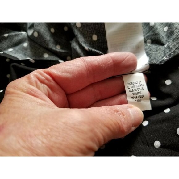 Old Navy Crop Leg Jumpsuit Polka Dot Black White Adjustable Strap Smocked XS - Picture 10 of 11